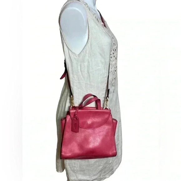 Kate Spade Saturday pink top handle leather crossbody Barbiecore - Picture 1 of 10